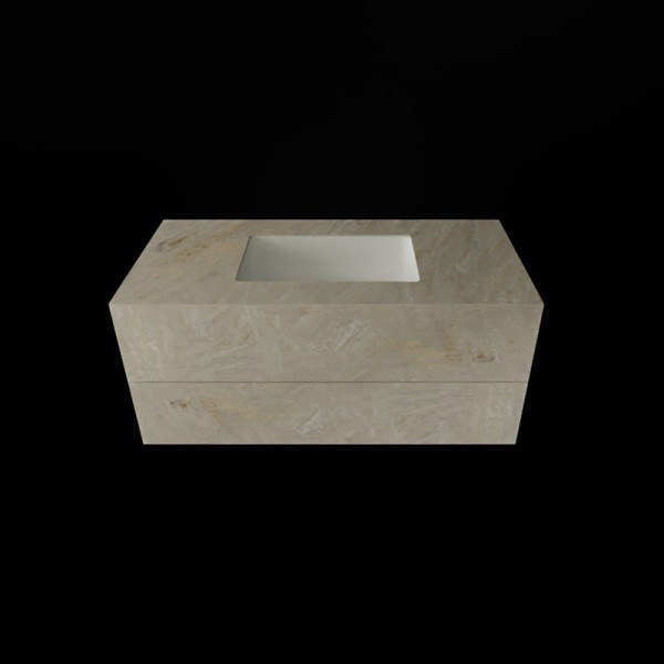 Szafka kompozytowa z umywalką prostokątną o długości 110cm marmo