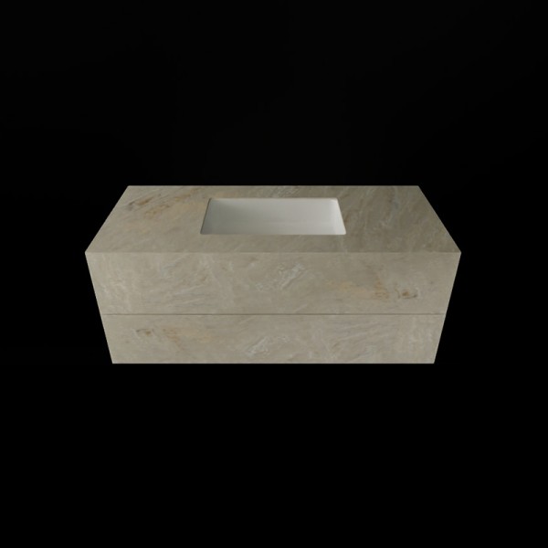 Szafka kompozytowa z umywalką prostokątną o długości 120cm marmo