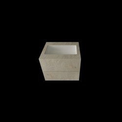 Szafka kompozytowa z umywalką prostokątną o długości 60cm marmo