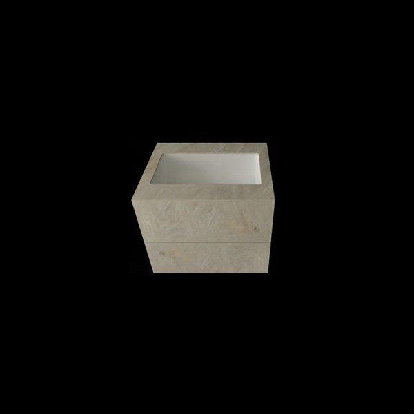 Szafka kompozytowa z umywalką prostokątną o długości 60cm marmo