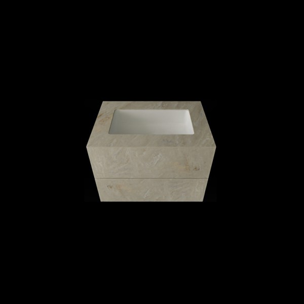 Szafka kompozytowa z umywalką prostokątną o długości 70cm marmo
