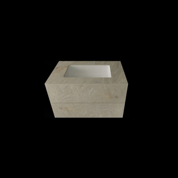 Szafka kompozytowa z umywalką prostokątną o długości 80cm marmo