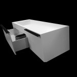 Szafka łazienkowa (150x45x37cm) ze zintegrowaną umywalką prostokątną