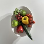 Misa ozdobna na owoce / warzywa z kompozytu mineralnego (solid surface)