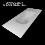 Umywalka Elena (~60x34x14.5cm) w blacie o grubości 1.2cm (szer. blatu do 60cm)