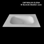 Umywalka wygięta w blacie o długości 100cm Elena (gr. 1.2cm)