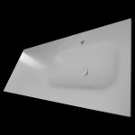 Umywalka wygięta w blacie o długości 190cm Elena (gr. 2.4cm)