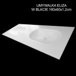 Umywalka Eliza (60x34x10cm) w blacie o grubości 1.2cm (szer. blatu do 60cm)