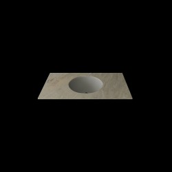 Umywalka owalna w blacie o długości 100cm marmo (gr. 1.2cm)