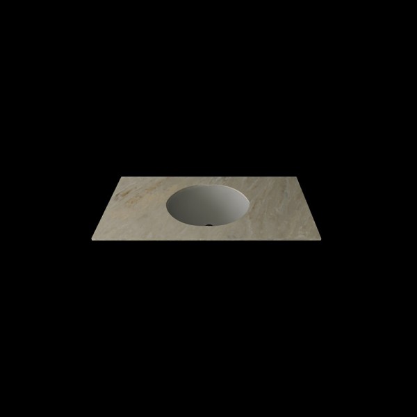 Umywalka owalna w blacie o długości 100cm marmo (gr. 1.2cm)