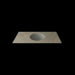 Umywalka owalna w blacie o długości 120cm marmo (gr. 1.2cm)