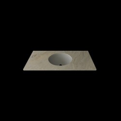 Umywalka owalna w blacie o długości 110cm marmo (gr. 2.4cm)