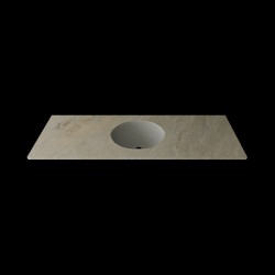 Umywalka owalna w blacie o długości 150cm marmo (gr. 2.4cm)