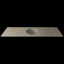Umywalka owalna w blacie o długości 200cm marmo (gr. 2.4cm)