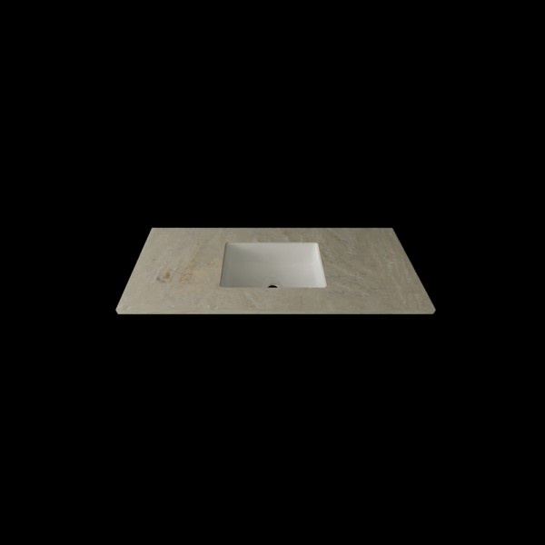 Umywalka prostokątna w blacie o długości 110cm marmo (gr. 2.4cm)