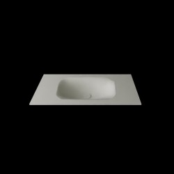 Umywalka wygięta w blacie o długości 100cm Elena (gr. 1.2cm)