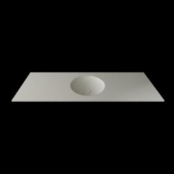 Umywalka wygięta w blacie o długości 140cm (gr. 1.2cm)