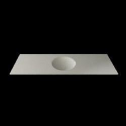 Umywalka wygięta w blacie o długości 150cm (gr. 1.2cm)
