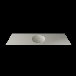 Umywalka wygięta w blacie o długości 160cm (gr. 1.2cm)