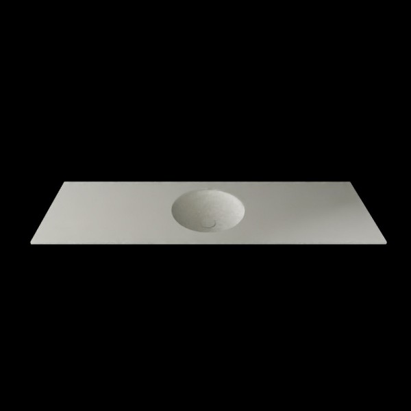 Umywalka wygięta w blacie o długości 160cm (gr. 1.2cm)