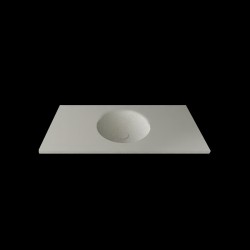 Umywalka wygięta w blacie o długości 100cm (gr. 2.4cm)