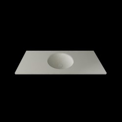 Umywalka wygięta w blacie o długości 110cm (gr. 2.4cm)