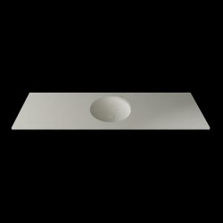 Umywalka wygięta w blacie o długości 160cm (gr. 2.4cm)