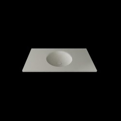 Umywalka wygięta w blacie o długości 90cm (gr. 2.4cm)