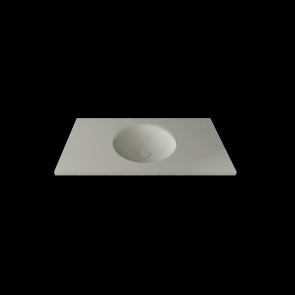 Umywalka wygięta w blacie o długości 90cm (gr. 2.4cm)