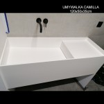 Umywalka Camilla z odpływem liniowym bocznym 120x50x35cm