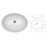 Blat 160cm z dwiema umywalkami okrągłymi Maja 58x35